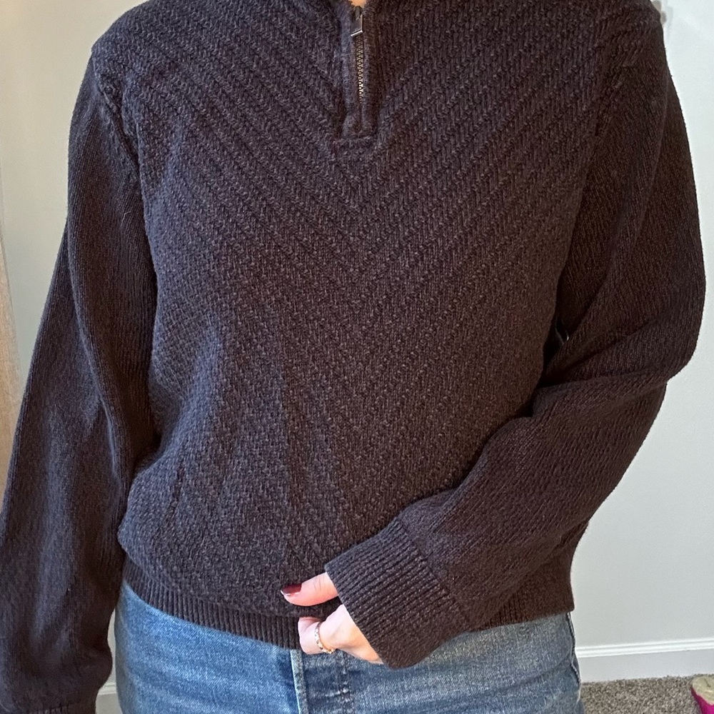 Calvin Klein Jeans Dark Brown Zip-Up Sweater